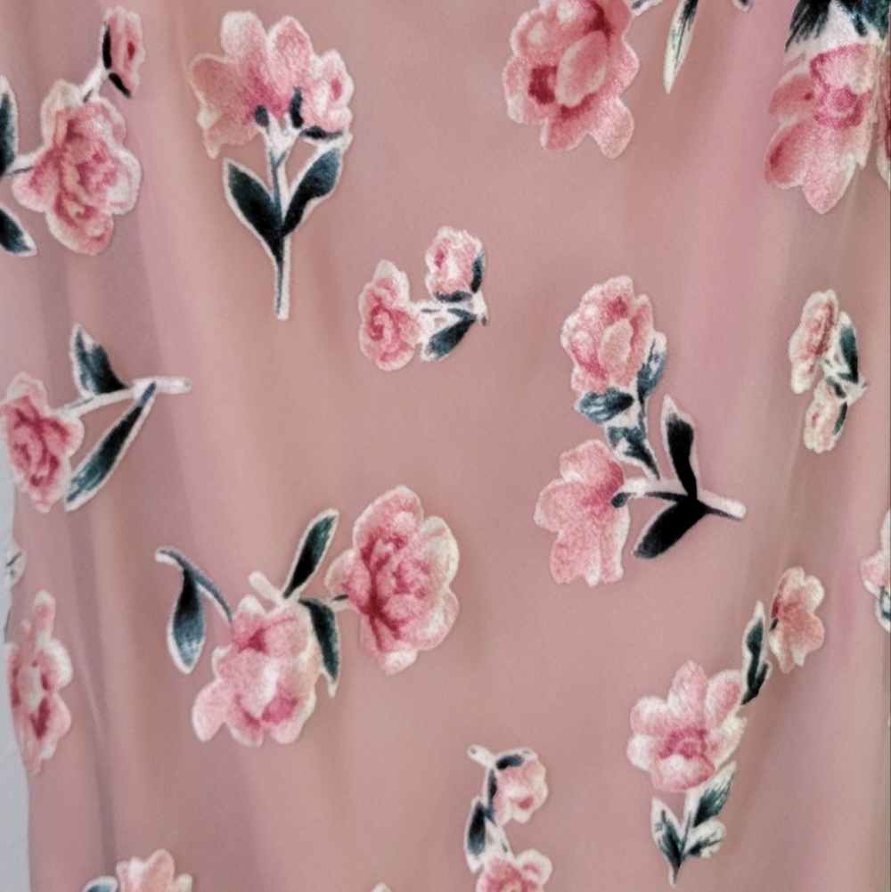 Floral Mesh Burnout Velvet Mini Dress - Picture 6 of 10